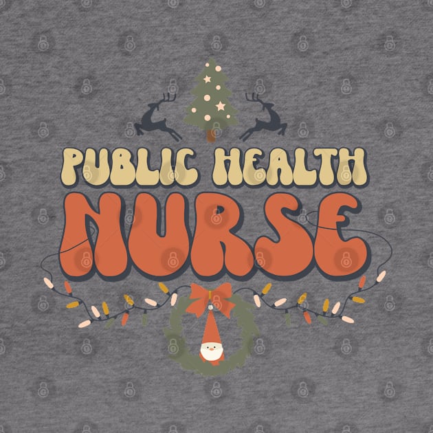 Retro Public Health Nurse Christmas Lights Santa Wreath by Way Down South